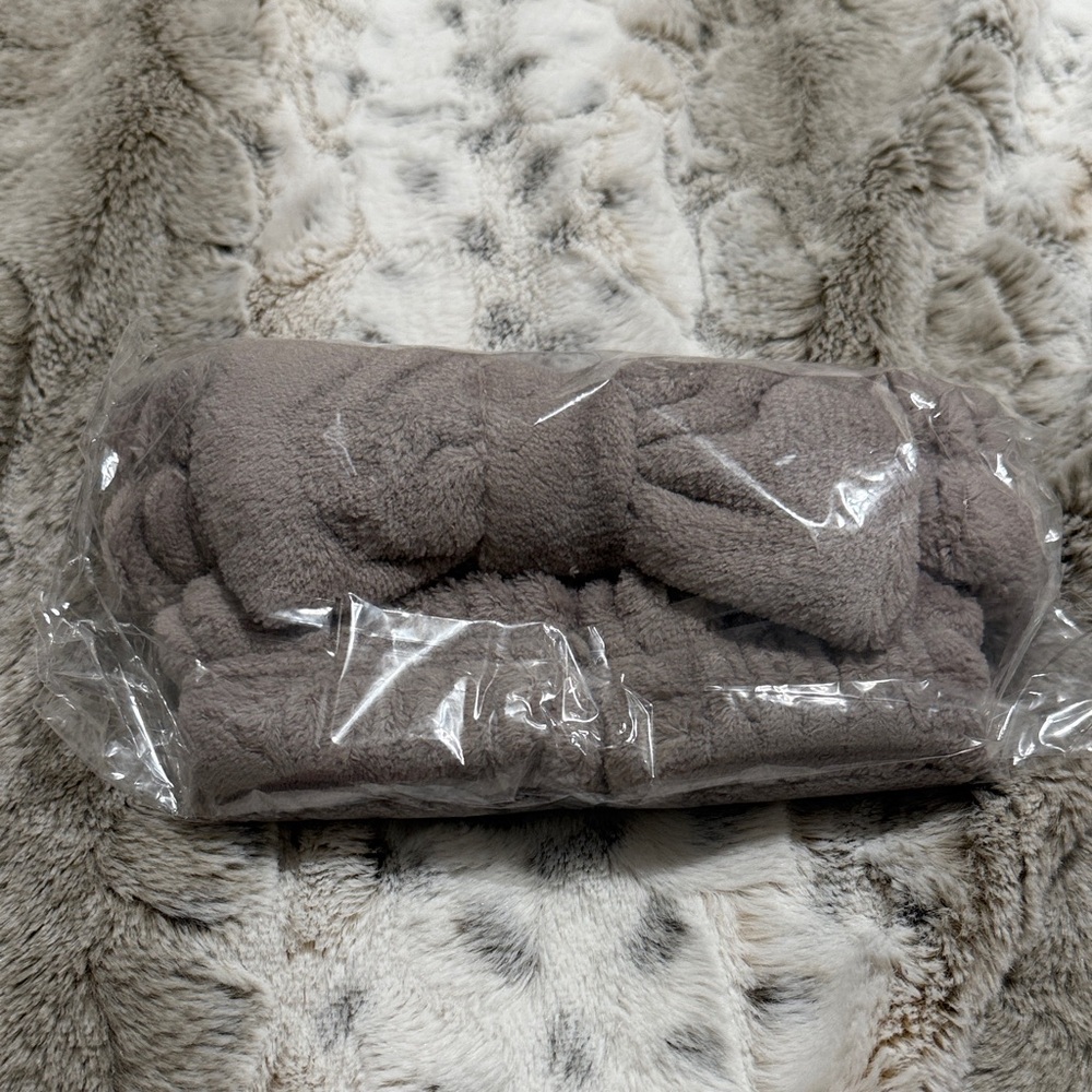 New in Bag. Gray Headband and Wristband set - 3 pieces